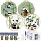 4 Sets Embroidery Kit for Beginners, Animal Cross Stitch Set for Adult Include Embroidery Cloth Hoops Threads for Craft Lover Hand Stitch (Panda)